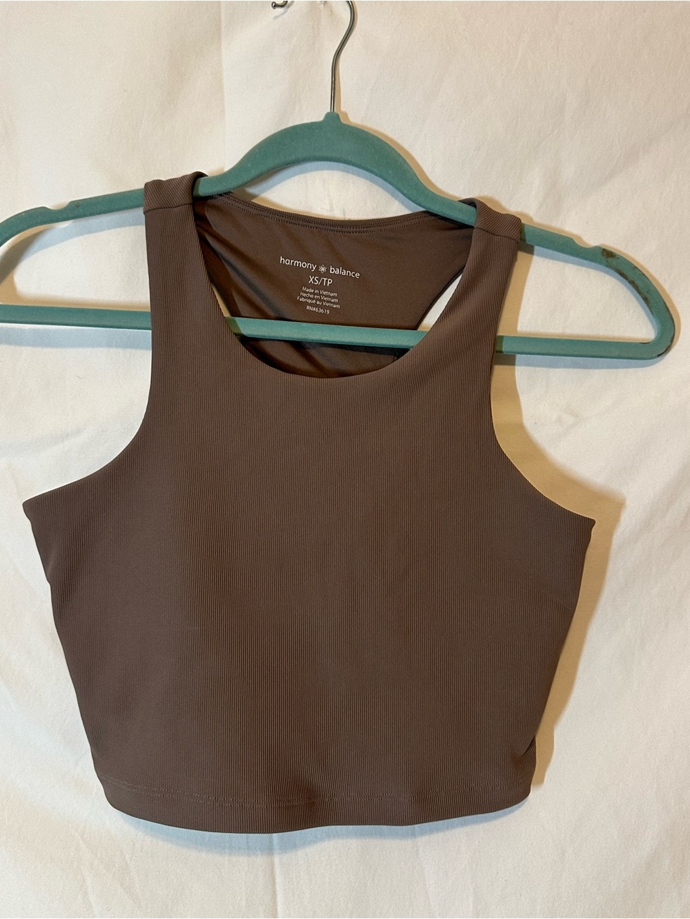 Harmony & Balance Cropped Tank in Chocolate Brown